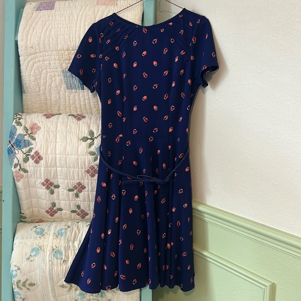 Navy blue ladybug dress